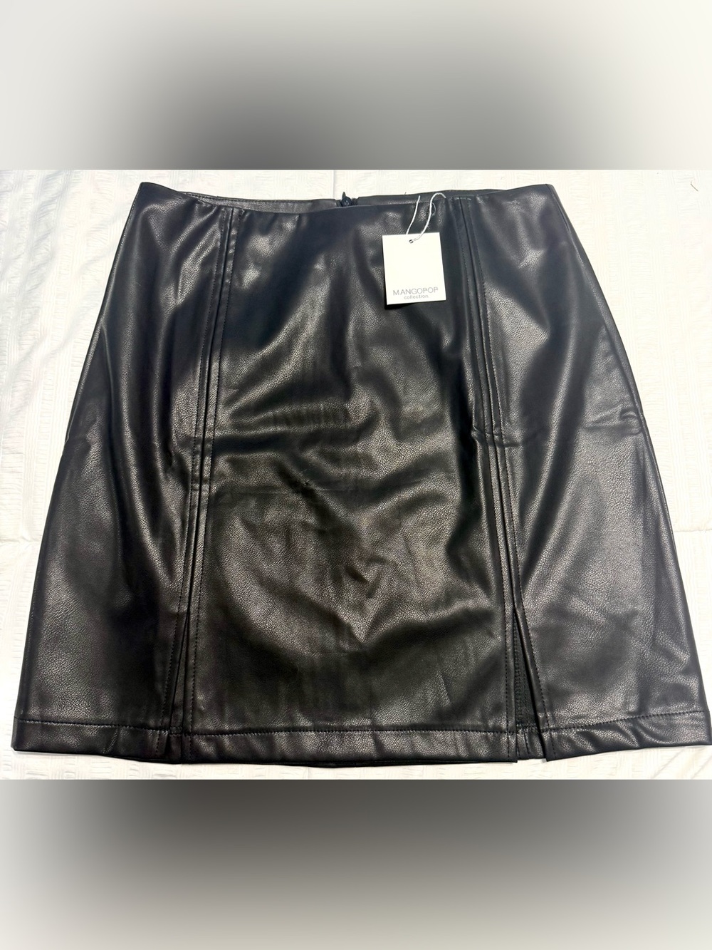 Mango Black Faux Leather Mini Skirt